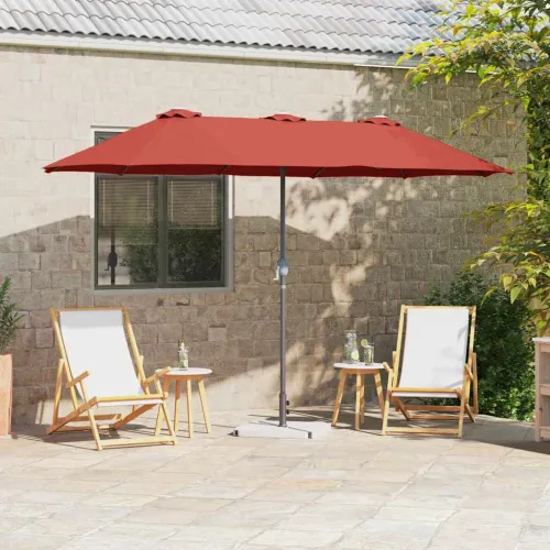 Vrtni suncobran 370 x 197 x 239 cm Poliester i aluminij - Terakota Cijena