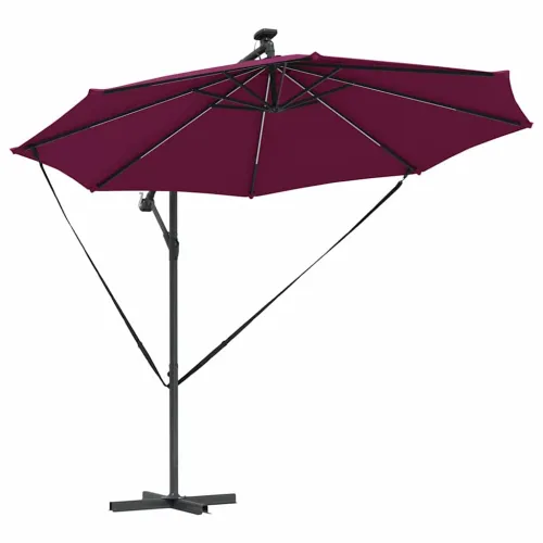 Suncobran 294 x 294 x 248 cm Poliester i aluminij - Bordo crvena Cijena