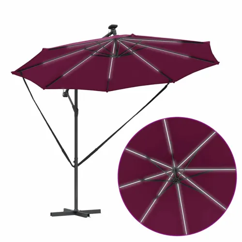 Suncobran 294 x 294 x 248 cm Poliester i aluminij - Bordo crvena Cijena