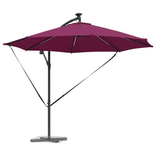 Suncobran 294 x 294 x 248 cm Poliester i aluminij - Bordo crvena Cijena