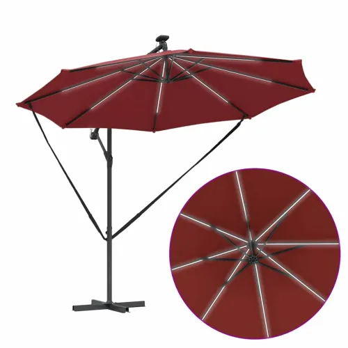 Suncobran 294 x 294 x 248 cm Poliester i aluminij Terakota - Terakota Cijena
