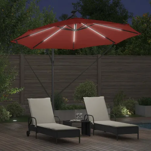 Suncobran 294 x 294 x 248 cm Poliester i aluminij Terakota - Terakota Cijena