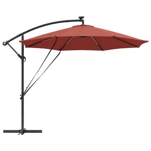 Suncobran 294 x 294 x 248 cm Poliester i aluminij Terakota - Terakota Cijena