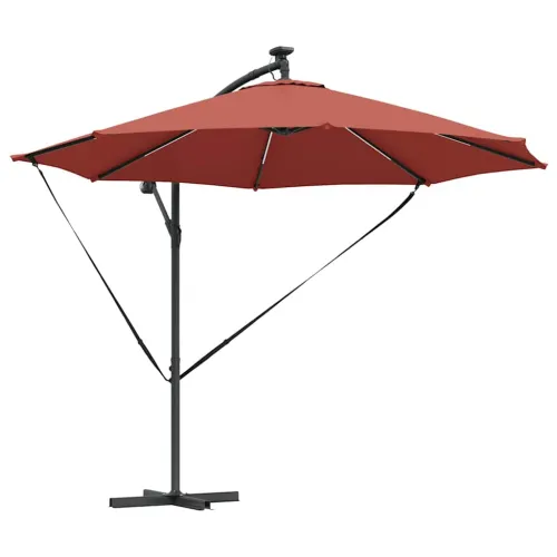 Suncobran 294 x 294 x 248 cm Poliester i aluminij Terakota - Terakota Cijena