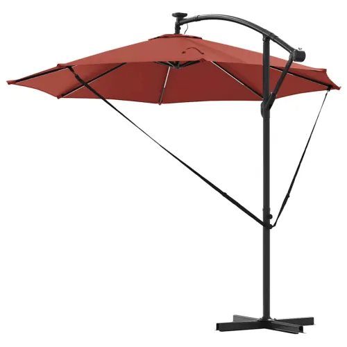 Suncobran 294 x 294 x 248 cm Poliester i aluminij Terakota - Terakota Cijena