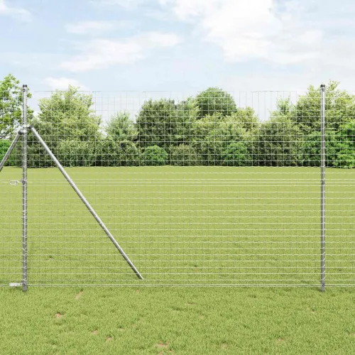 Stup za ogradu 12 kom. Srebrna Čelik s praškastim premazom - Srebrna 210 cm 12 Cijena