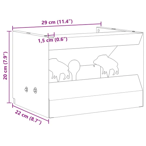 Kutija za zamku metaka Crna 29 x 22 x 20 cm Čelik - Divlji vepar 29 x 22 x 20 cm Cijena