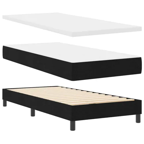 Box spring krevet s uzglavljem Crna 200 x 100 cm tkanina - Crna 100 x 200 cm Dizajn linija Cijena