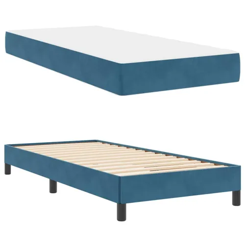 Box spring krevet Tamno plava 90 x 190 cm tkanina - Tamno plava 90 x 190 cm Cijena