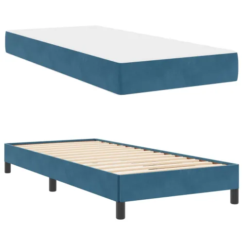Box spring krevet Tamno plava 90 x 190 cm tkanina - Tamno plava 90 x 190 cm Cijena