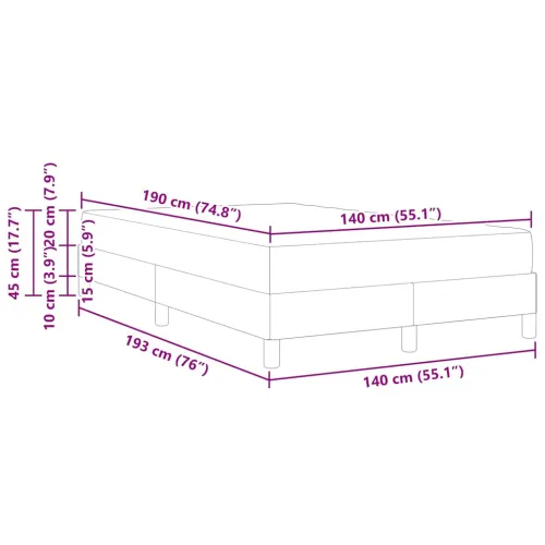Box spring krevet Tamno plava 140 x 190 cm tkanina - Tamno plava 140 x 190 cm Cijena