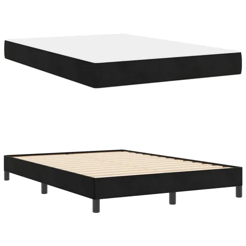 Box spring krevet s madracem Crna 140 x 200 cm tkanina - Crna 140 x 200 cm Cijena