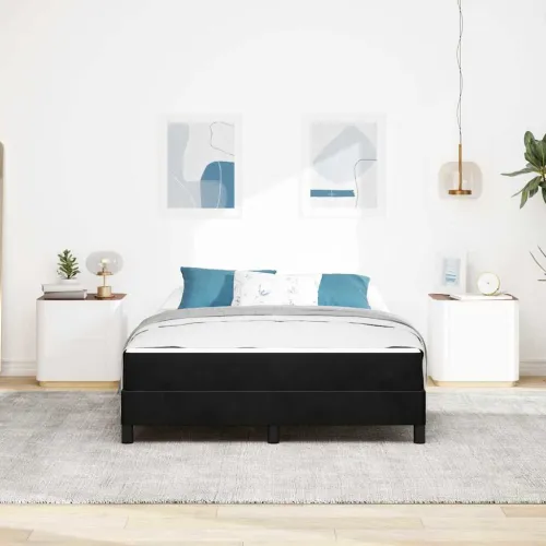 Box spring krevet s madracem Crna 140 x 200 cm tkanina - Crna 140 x 200 cm Cijena