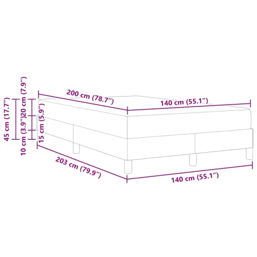 Box spring krevet s madracem Crna 140 x 200 cm tkanina - Crna 140 x 200 cm Cijena