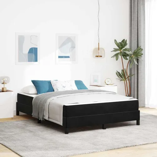 Box spring krevet s madracem Crna 140 x 200 cm tkanina - Crna 140 x 200 cm Cijena