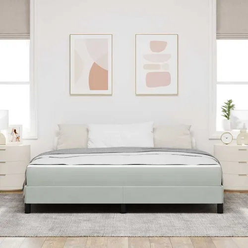 Box spring krevet Svijetlo siva 180 x 200 cm tkanina - Svjetlosiva 180 x 200 cm Cijena