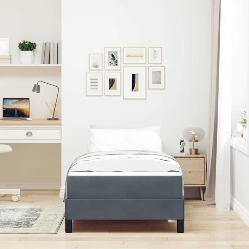 Box spring krevet Tamno siva 80 x 210 cm tkanina - Tamno siva 80 x 210 cm Cijena