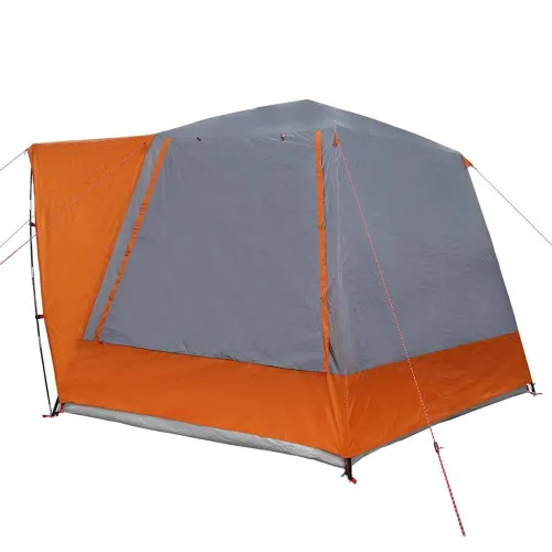 Kamping šator Siva i narančasta 420 x 420 x 227 cm Poliester - Siva i narančasta Cijena