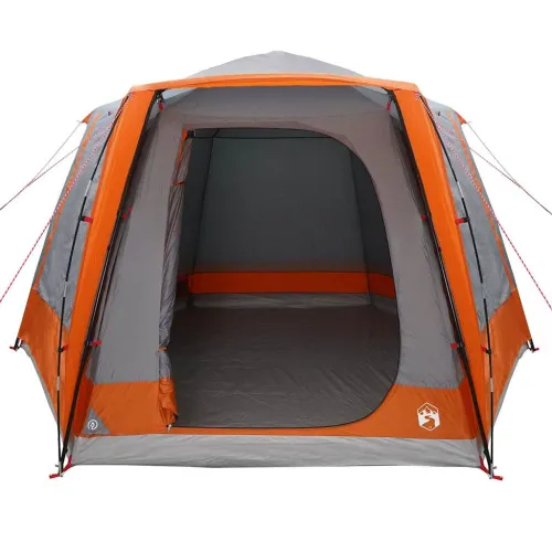 Kamping šator Siva i narančasta 420 x 420 x 227 cm Poliester - Siva i narančasta Cijena