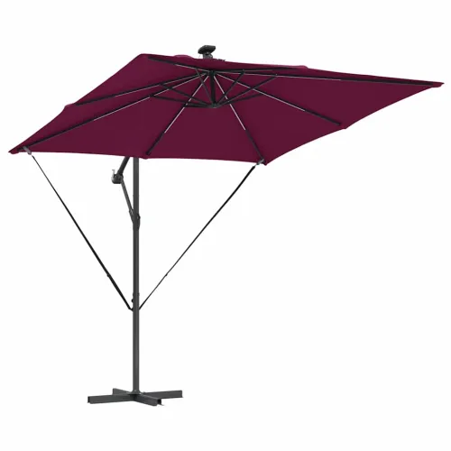Suncobran s LED trakama Bordeaux Crvena 249 x 249 x 250 cm - Bordo crvena Cijena