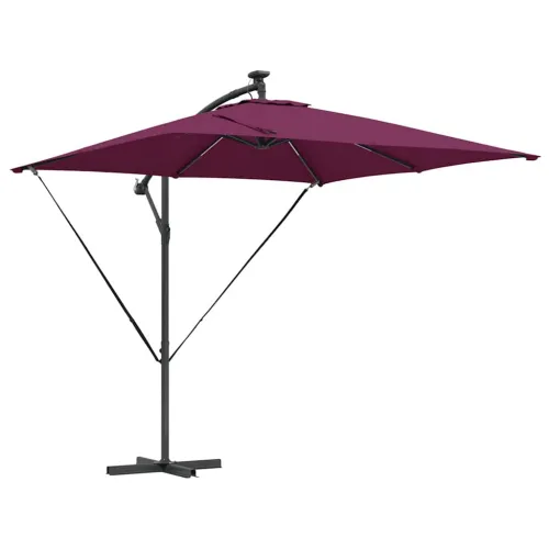 Suncobran s LED trakama Bordeaux Crvena 249 x 249 x 250 cm - Bordo crvena Cijena