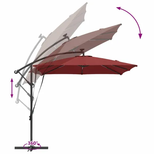 Suncobran Terakota 249 x 249 x 250 cm Poliester i aluminij - Terakota Cijena