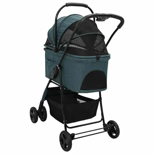 Sklopiva kolica za kućne ljubimce Zelena 81 x 47 x 99 cm - Zelena 4 kotača Cijena