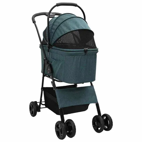 Sklopiva kolica za kućne ljubimce Zelena 81 x 47 x 99 cm - Zelena 4 kotača Cijena