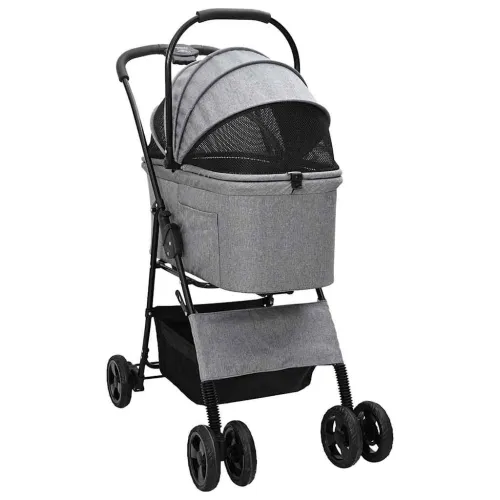 Sklopiva kolica za kućne ljubimce Podesivo Siva 81 x 47 x 99 cm - Siva 4 kotača Cijena