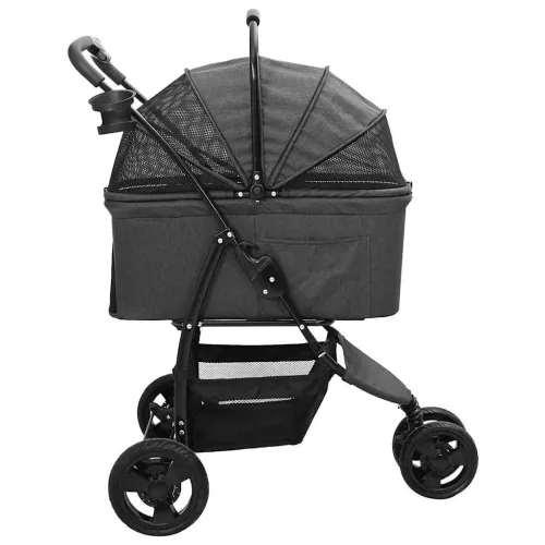 Sklopiva kolica za kućne ljubimce Crna 78 x 54 x 101 cm - Crna 3 kotača Cijena