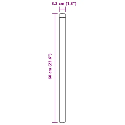 Stup za ogradu 2 kom. Siva 60 cm Čelik s praškastim premazom - Siva 60 cm 2 Cijena