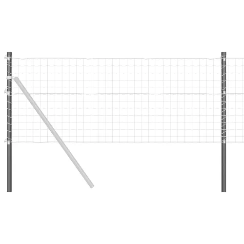 Stup za ogradu 2 kom. Siva 100 cm Čelik s praškastim premazom - Siva 100 cm 2 Cijena