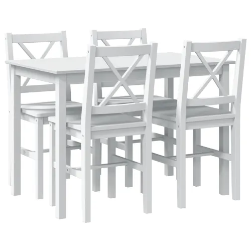 5-dijelni blagovaonski set bijeli &nbsp; - Bijela 5 4 5 Cijena