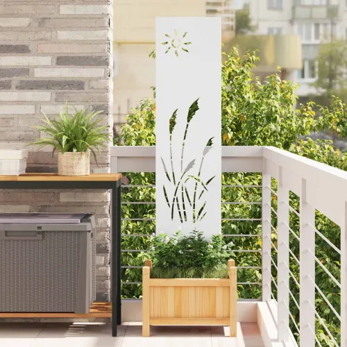 Privatnost u vrtu Bijelo 32 x 140 cm Hladno valjana čelična - Bijela Sunce 32 x 140 cm Cijena