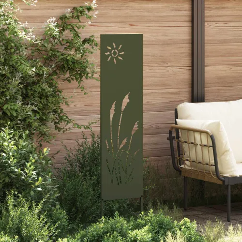 Privatnost u vrtu Rezbarija Maslinovo zelena 32 x 140 cm - Maslinastozelena Sunce 32 x 140 cm Cijena