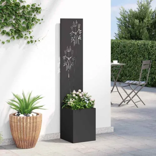 Privatnost u vrtu Crna 32 x 32 x 150 cm Hladno valjana čelična - Crna Suncokret 32 cm Cijena