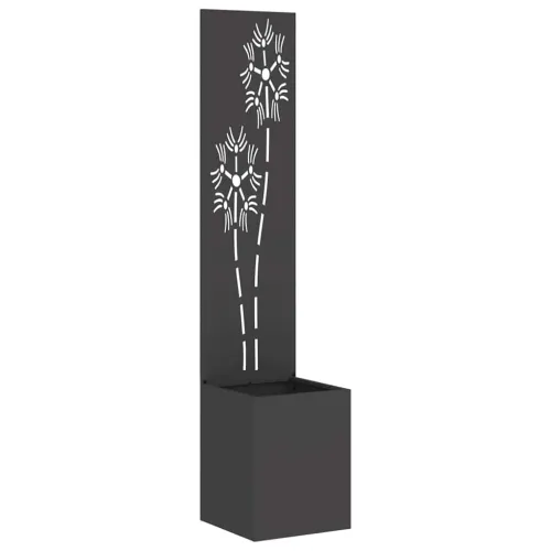Privatnost u vrtu Crna 32 x 32 x 150 cm Hladno valjana čelična - Crna Suncokret 32 cm Cijena