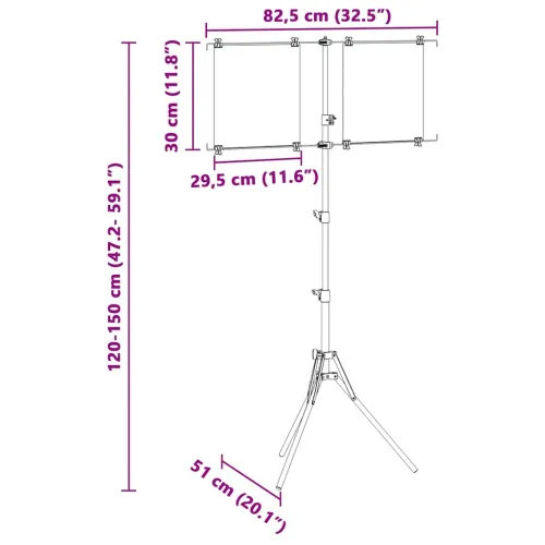 Stalak za metu Crna i bijela 82,5 x 51 x 150 cm Metal - Baza Tripoda Cijena