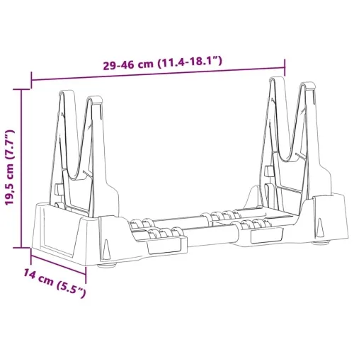 Naslon za pucanje Podesivo Siva 46 x 14 x 19,5 cm Plastika - 46 x 14 x 19,5 cm Cijena