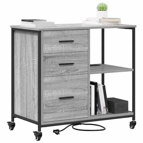 Ormarić s postajom za punjenje 76 x 41 x 72 cm Siva Sonoma - Siva Sonoma Cijena
