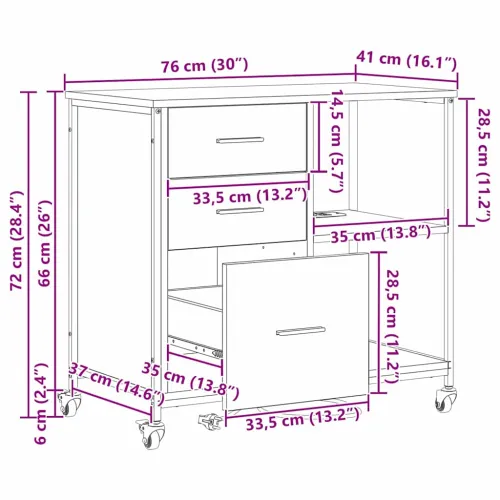 Ormarić s postajom za punjenje 76 x 41 x 72 cm Smeđi hrast - Smeđi hrast Cijena
