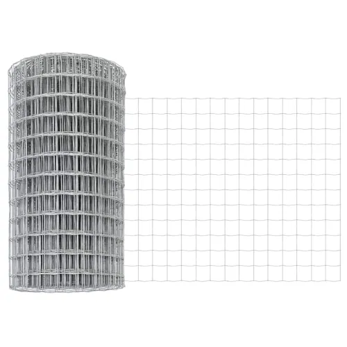 Vanjska Euro ograda za fiksiranje u tlo 25 x 0,4 m Srebrna - 25 x 0,4 m (mreža 50 x 50 mm) Pocinčani čelik Fiksacija na tlo Cijena
