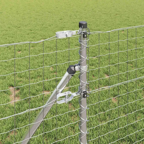 Vanjska Euro ograda za fiksiranje u tlo 25 x 0,4 m Srebrna - 25 x 0,4 m (mreža 50 x 50 mm) Pocinčani čelik Fiksacija na tlo Cijena