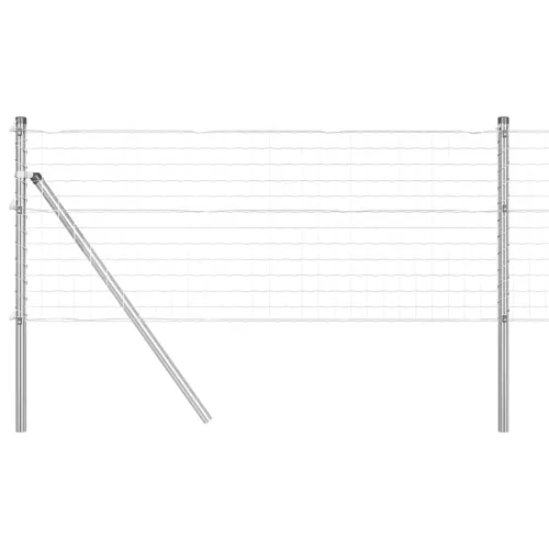 Vanjska Euro ograda za fiksiranje u tlo 25 x 0,4 m Srebrna - 25 x 0,4 m (mreža 50 x 50 mm) Pocinčani čelik Fiksacija na tlo Cijena