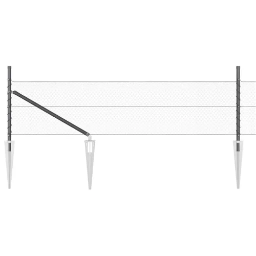 Heksagonalna ograda s stubom 25 x 0,4 m Čelik premazan PVC-om - 25 x 0,4 m (mreža 13 mm) Siva Cijena