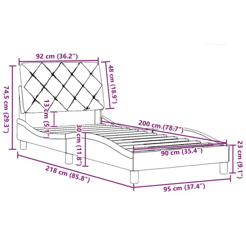 Okvir za krevet bez madraca smeđesivi 90x200cm od tkanine - Sivo-smeđa 90 x 200 cm Cijena