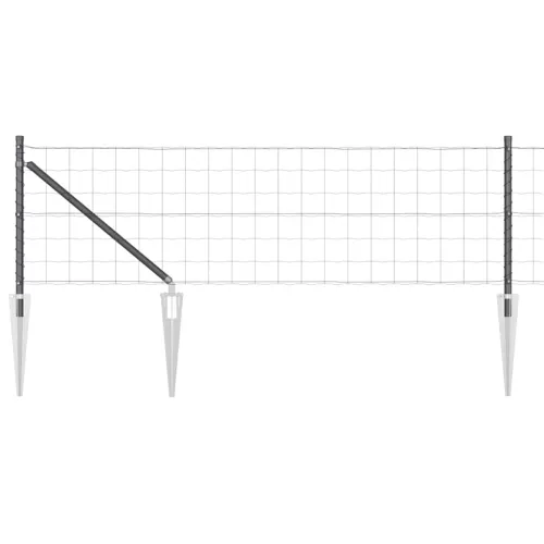 Euro ograda s špicama 25 x 0,8 m Čelik premazan PVC-om Siva - 25 x 0,8 m (100 x 100 mm mreža) Siva Vijak sidro fiksacija Cijena