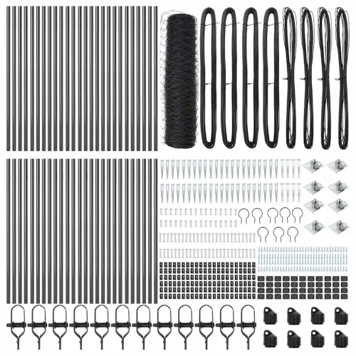 Heksagonalna ograda s stubom 100 x 0,8 m Čelik premazan PVC-om - 100 x 0,8 m (mreža 50 mm) Siva Cijena