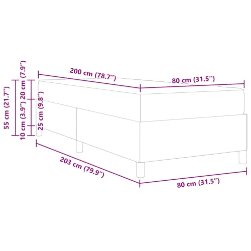 Okvir za krevet s madracem Tamno siva 80 x 200 cm tkanina - Tamno siva 80 x 200 cm Cijena