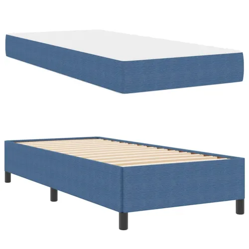 Okvir za krevet s madracem Plava 90 x 200 cm tkanina - Plava 90 x 200 cm Cijena